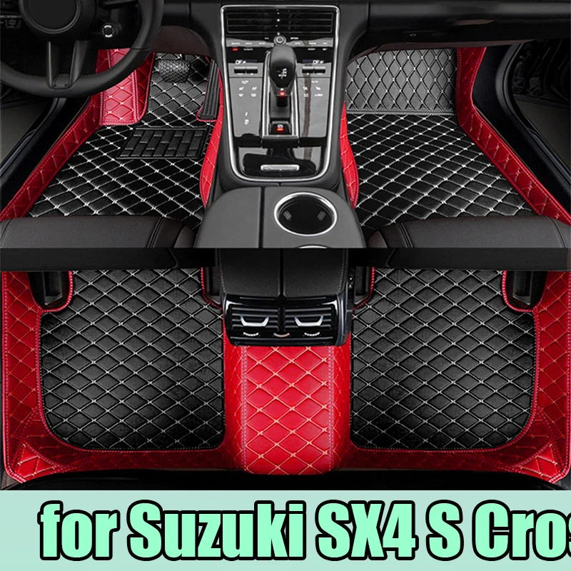 Car Floor Mats For Suzuki SX4 S Cross 2020~2022 AUTO DropShipping Center Interior Accessories Leather Carpets Rugs Foot Pads