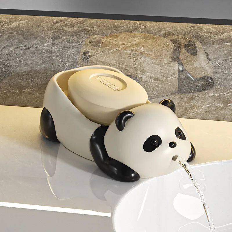 2026 New Cute Panda Soap Dish with Drainage No Water Accumulation Premium Home Soap Holder Storage Organizer Gifts