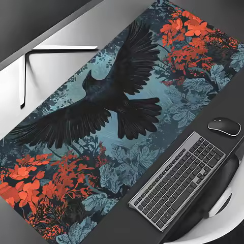 Crow pattern design Mouse Pad Desk Mat Gaming mat gamer pc accessories rubber anti-slip keypad expansion mousepad magic playmat