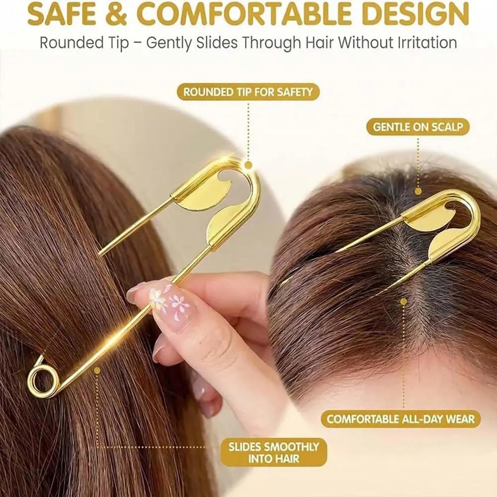 1 Stück Große Sicherheitsnadel Metall-Haarklammern Haarspangen für Frauen Mädchen Haaraccessoires Haarclips Haarnadeln Kopfschmuck Haardekoration – Detail 2