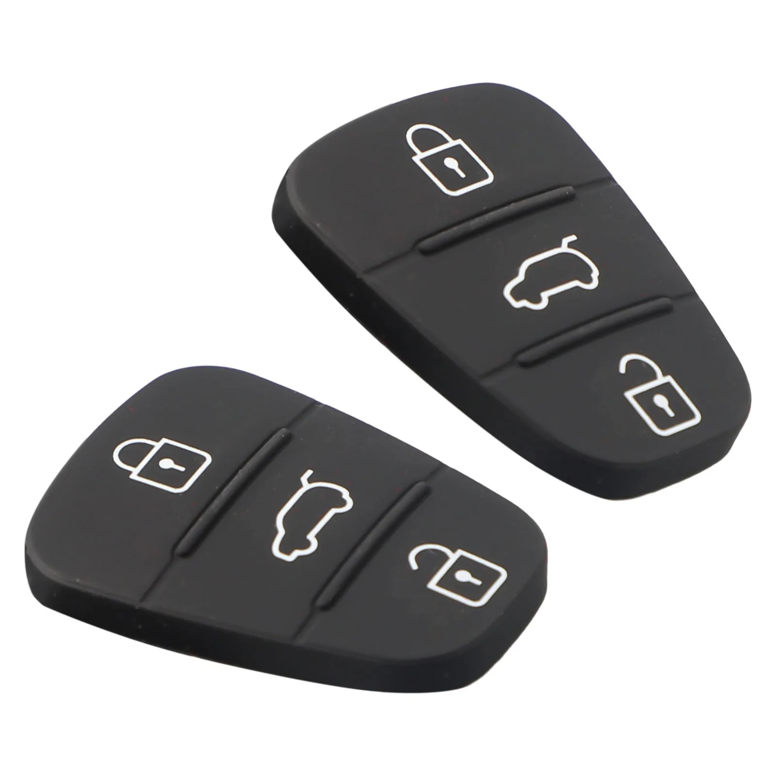 Replacement 3 Buttons Remote Car Key Shell Fob Rubber Pad For Hyundai I10/I20/I30 Remote Car Key Case Cover Accessories Black