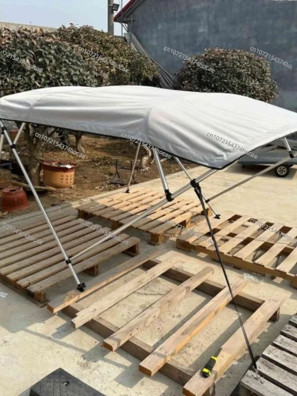 Sun Canopy Awning Only, Waterproof Sun Shelter Fit For 2.4M Plastic Fishing Boat Kayak, BOAT EXCLUDED