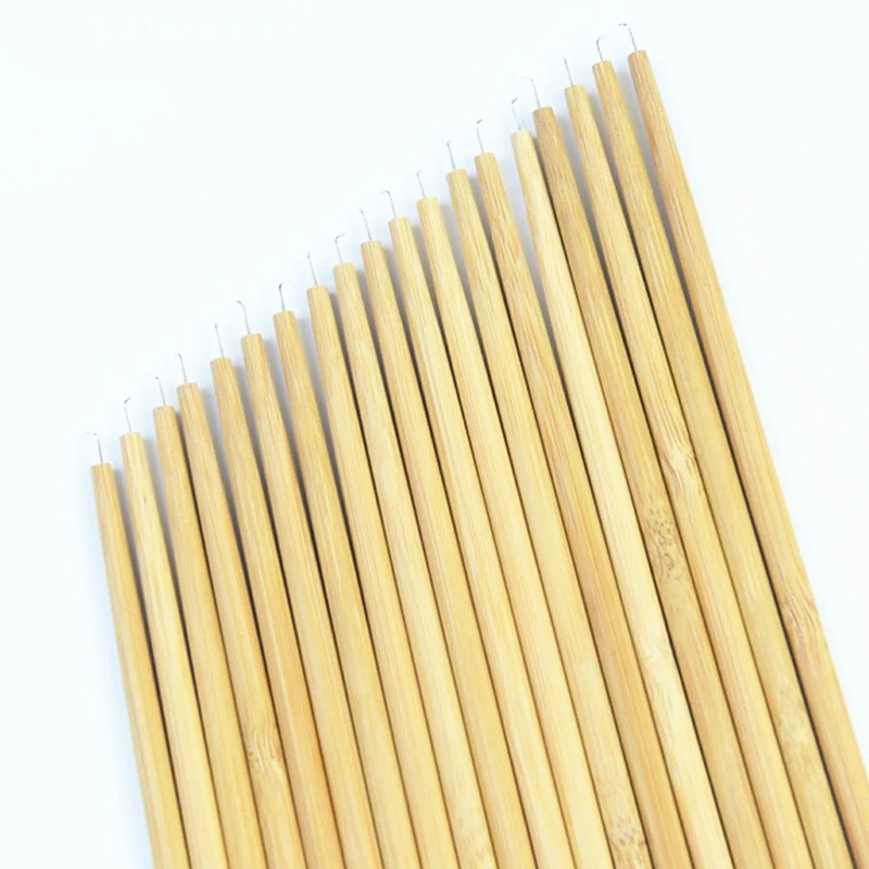 مقبض خشبي شعر مستعار إبر تهوية أداة ربط الشعر للشعر المستعار الدانتيل خلق اللحية الكاذبة مناسبة للبشرة والدانتيل #4