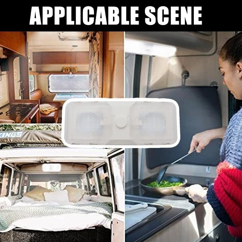 

RVs Lights Brightness Adjustable Interior Light Bright Dome Light for RVs Campers Trailer Boat 6500K Ceiling Light X37F