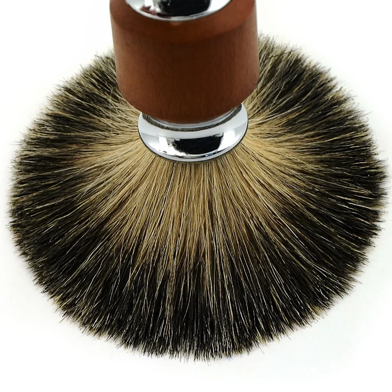 1Pcs Pure Badger Hair Beard Brush Men's Shaving Brush With Wooden Handle Supply Various Hair Razors