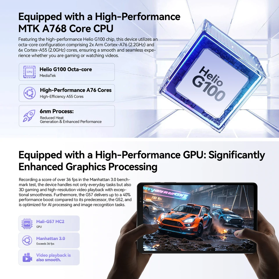 HEADWOLF 8.7 120Hz Tablet 4G LTE 5500mAh