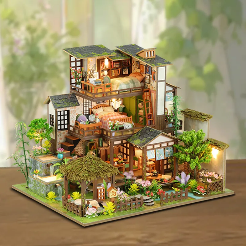 

Chinese Style DIY Villa Model Building Kit with Loft and Courtyard, Perfect for Handicraft Hobbyists