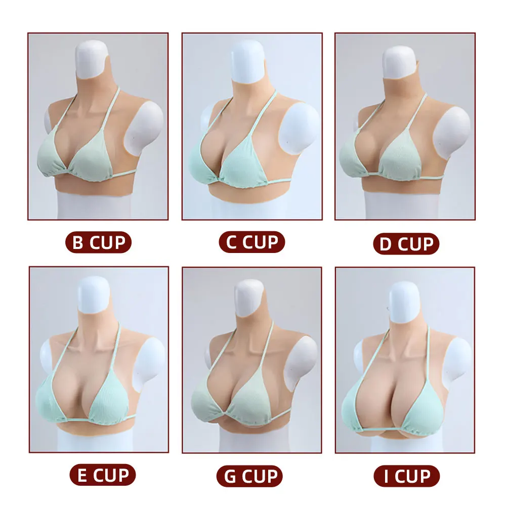 Huge Silicone Breast Forms Plate for Crossdresser Trans Cosplay Transgender with Nipple Areola Fake Boobs Bodysuit Shakeing