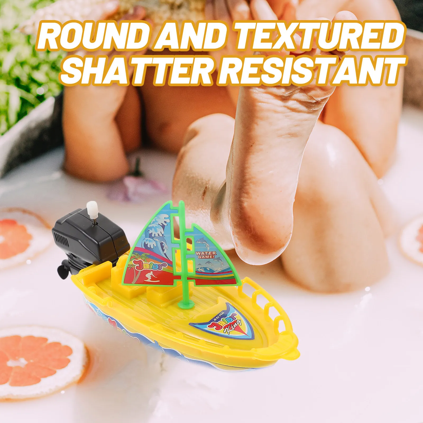 3Pcs Wind Up Sailboat Bathtub Pool Toddler Baby Bath Floating Plastic Playroom Shower Fun Hand Eye Coordination