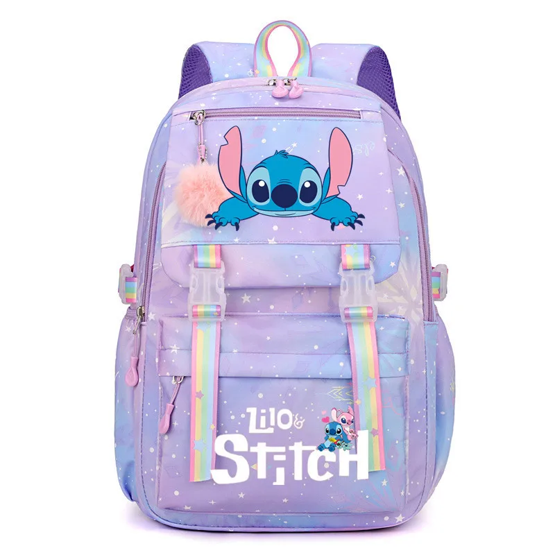 Stitch Binder for Students Travel Backpack for Girls Large Capacity Waterproof New College Style Anime Print Insider