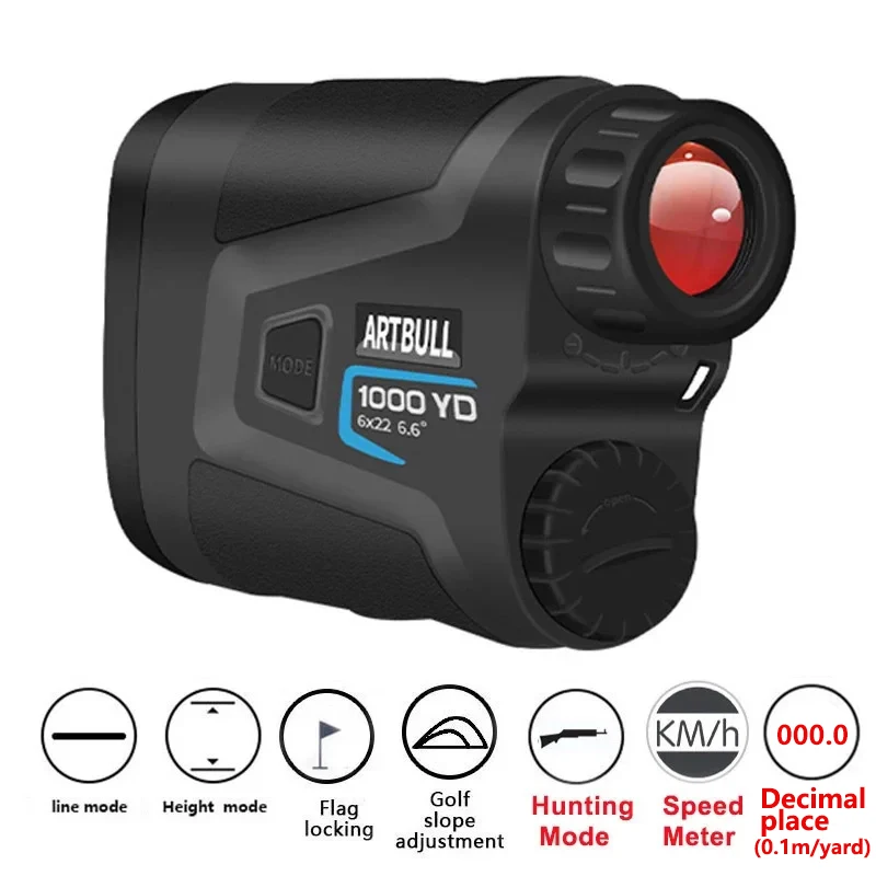 Imagem -02 - Artbull Golf Rangefinder com Flag-lock Inclinação Ajustado Medidor de Distância Outdoor Hunting Laser Rangefinder 1200m 650m