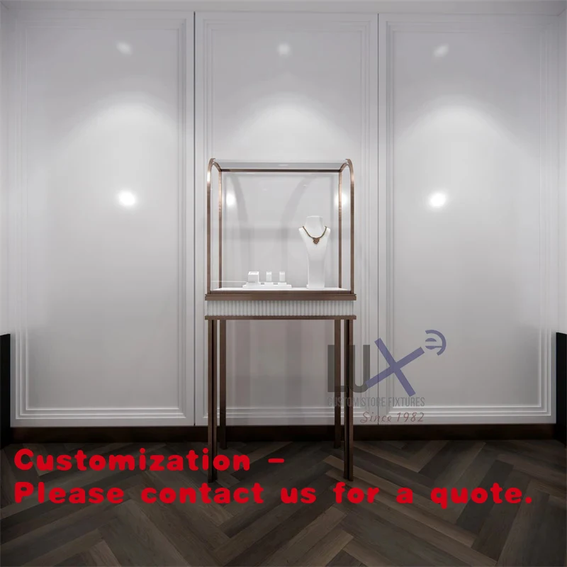 custom.Design Custom High Quality Durable Jewelry Store Furniture LED Light High Fashion Jewelry Display Showca