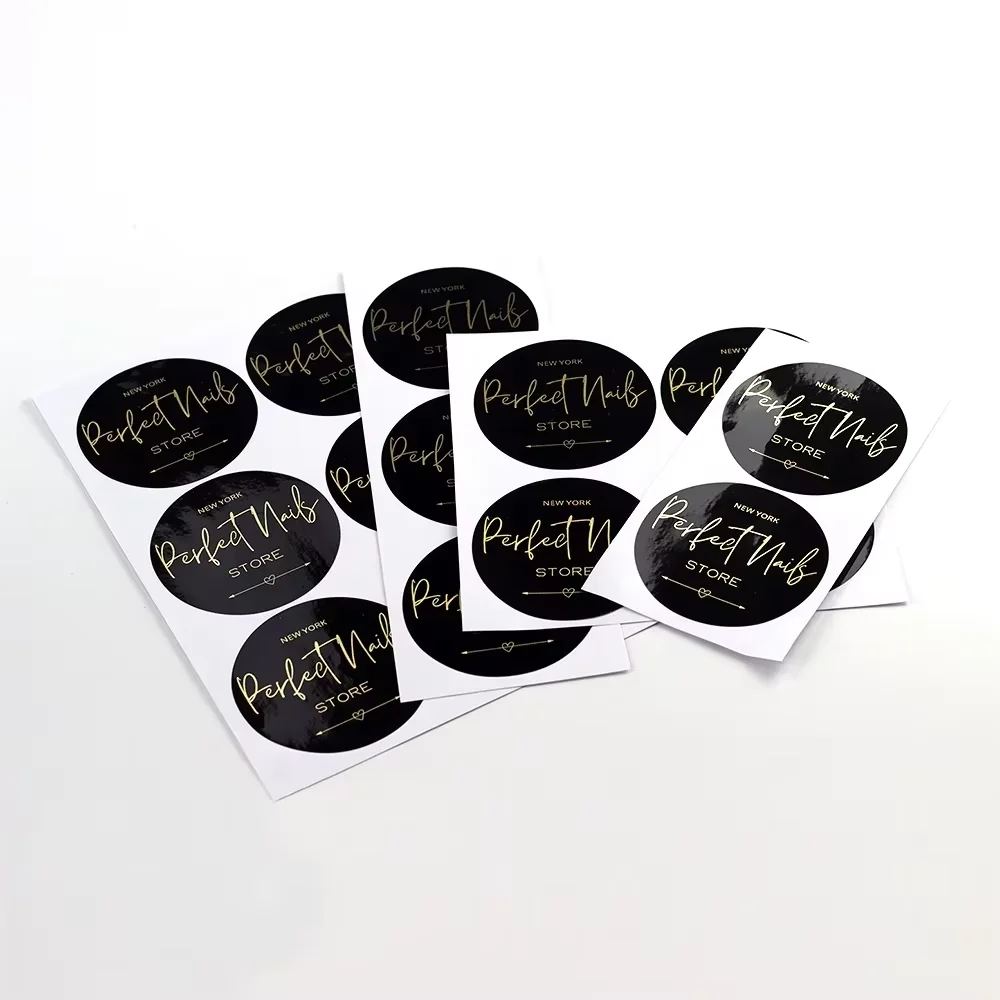 100pcs Custom Your LOGO Label Sticker Waterproof Vinyl Die-Cut Round Personalized Design Candy Wedding Sticker 2cm-10cm