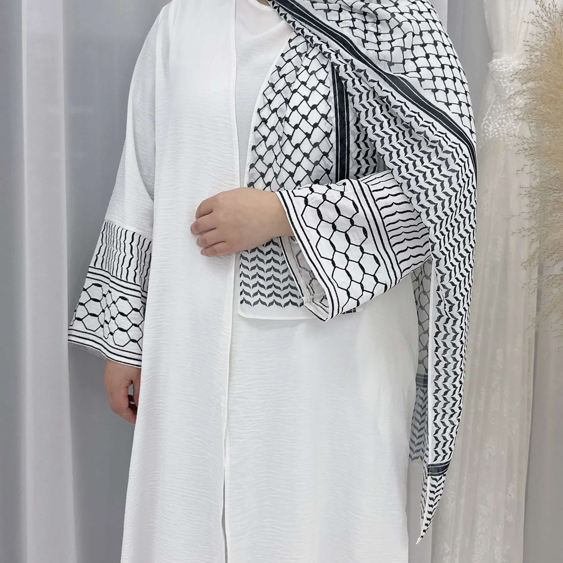 Ramadan muçulmano modesto cardigan para mulher eid árabe dubai abaya vestido médio oriente bordado casaco islam turquia manga longa robe