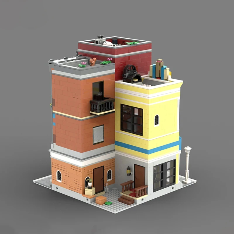 2745PCS MOC straatscène modulair gebouw hoek deli en clubmodel assemblage bouwsteenspeelgoed verjaardagscadeau voor kinderen