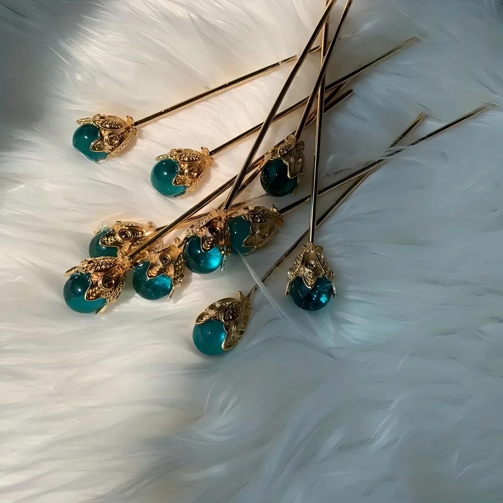 1pc Fashion Blue Crystal Hair Needle Simple Romantic Daily Party Accessory Women\'s Elegant Jewelry Gift Hair Accessory Hairpin