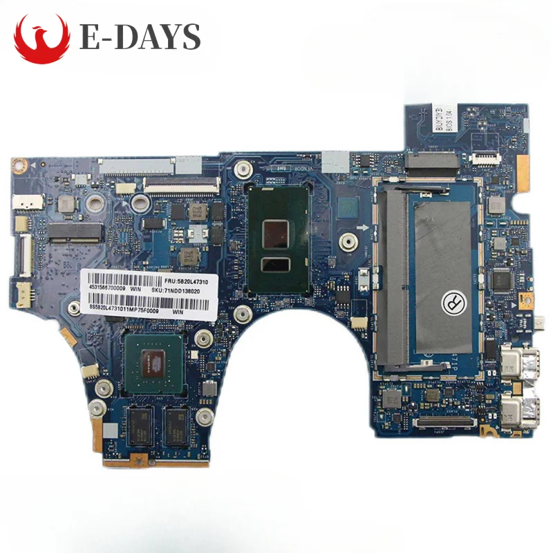 

For Lenovo Ideapad Yoga 710-14ISK Laptop Motherboard LA-D471P Mainboard with I7-6500U 100% Tested OK