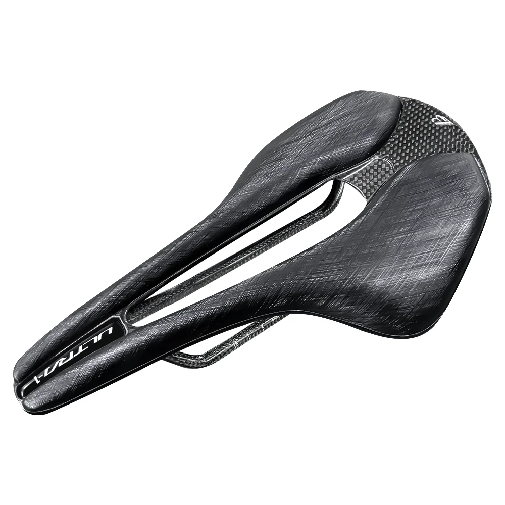 BALUGOE Leichter Carbonfaser-Sattel mit Vakuum-Leder-Oberfläche, Pneumatischer Rennrad- und Mountainbike-Sattel, Fahrradkissen, Fahrradteile – Detail 7