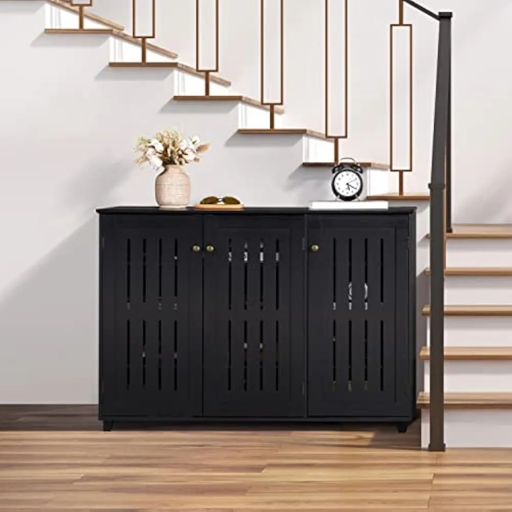 Free Standing Shoe Rack Adjustable Storage Organizer 4 Tier Shoe Rack Shelves Entryway Hallway Furniture for Bathroom LivingRoom