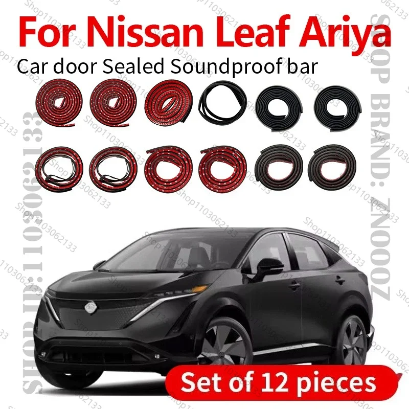 Car Door Seal Strip Rubber Double Layer Sealing Protector Soundproof Strip Dustproof Seal Strip 12PCS Set For Nissan Leaf Ariya