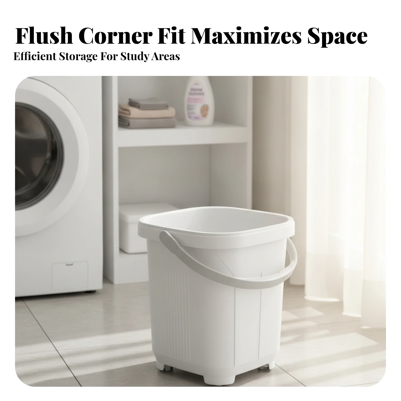 Square Container with Lid Space-Saving Storage Container with Handle Utility Pail Heavy Duty Container Reusable for Students