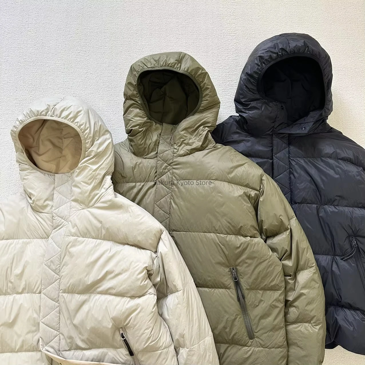 Baishan lightweight flame retardant 800 fill waterproof double-sided hooded down jacket