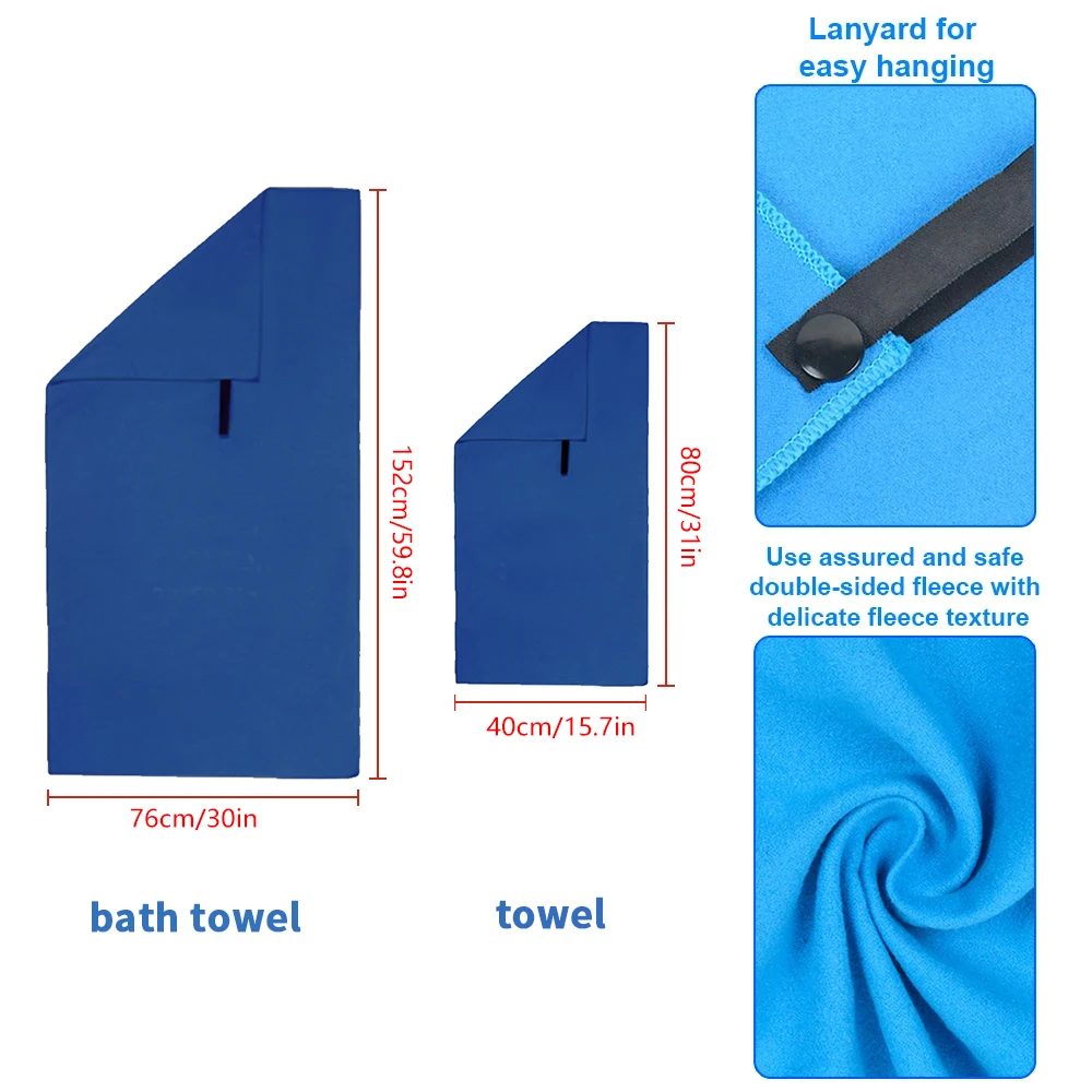 Ultra-Absorbent Microfiber Towel for Sports & Outdoor Activities - Quick-Drying, Compact