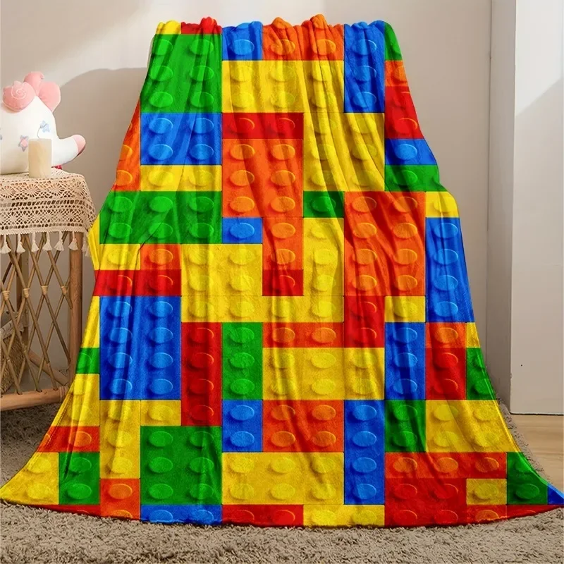 Building Blocks Throw Blanket  Perfect for Sofa Bed or Office Cozy Gift Idea for Home Comfort
