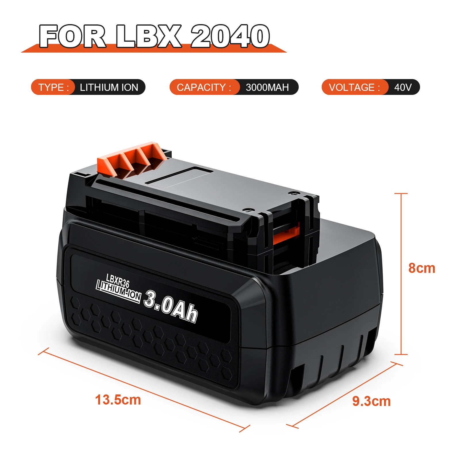 Black & Decker 리튬 이온 충전식 전동 공구 배터리, LBXR36 BL2036 LBX2040 LST136 LST420 LST220 L50, 36V, 40V, 3500mAh