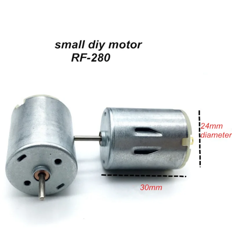 

10PCS/LOT RF-280 3-12V DC Motor High Power Toy Car/Hair Dryer/USB Fan Motor Diameter 24mm