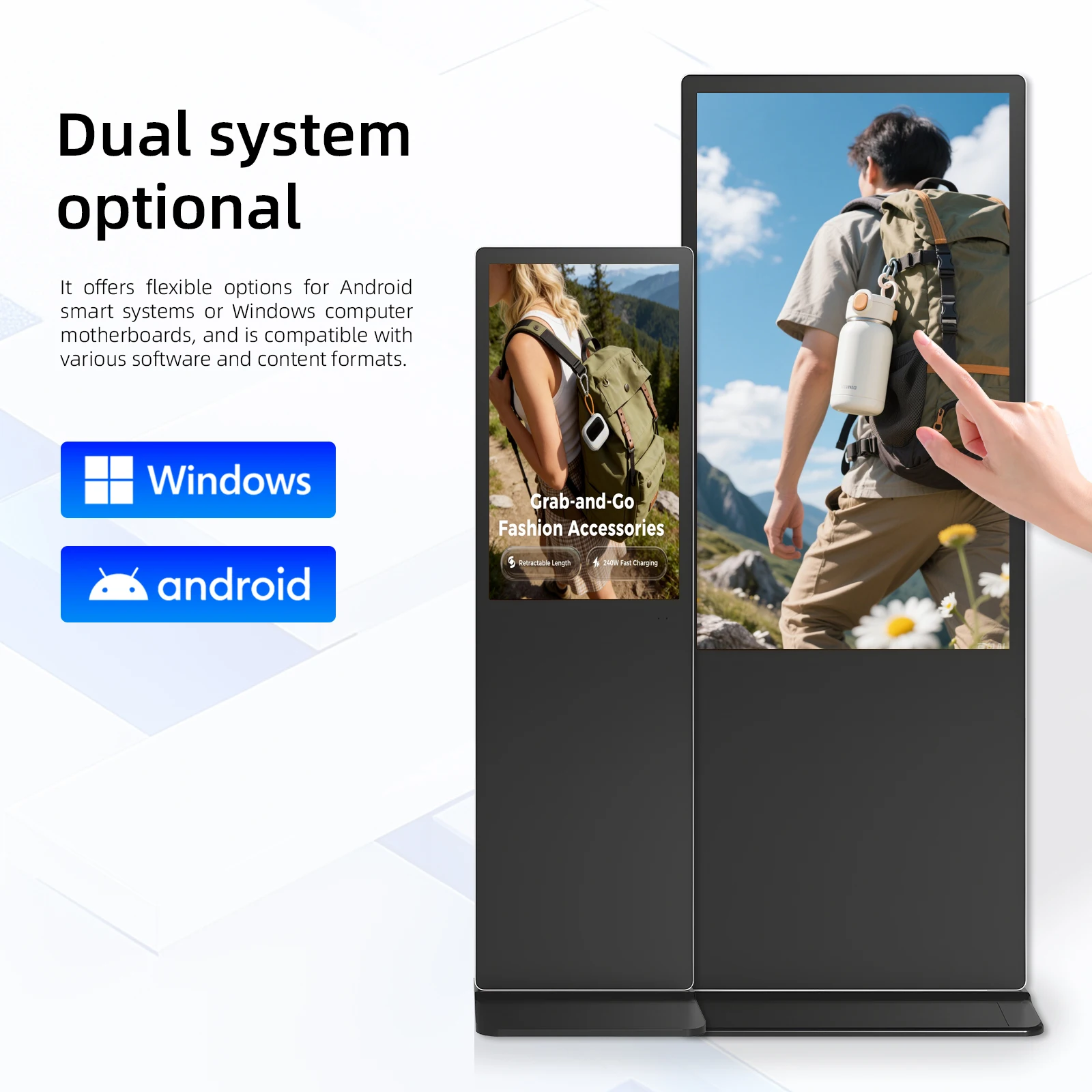 

Рекламный LCD-дисплей 50 дюймов с Wi-Fi, напольный, для торговых центров, розничных магазинов, лифтов
