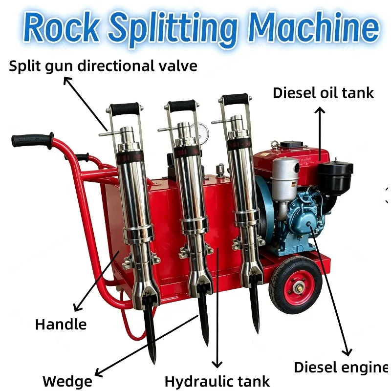 Silent Concrete Demolition Hydraulic Rock Splitter for Bridge & Building Demolition Project | Portable Stone Splitting Tool