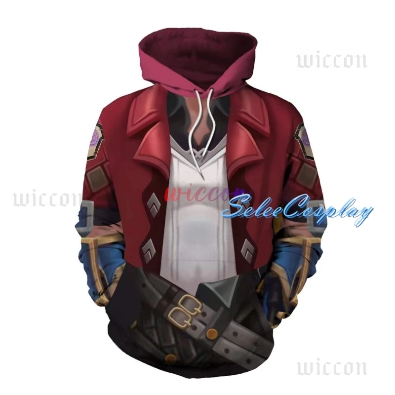 Arcane Hoodie LoL Vi Cosplay Hoodie 3D Printed Hooded Hoodies Sweatshirt Men Women 3D League of Legends Jinx Cosplay Costume