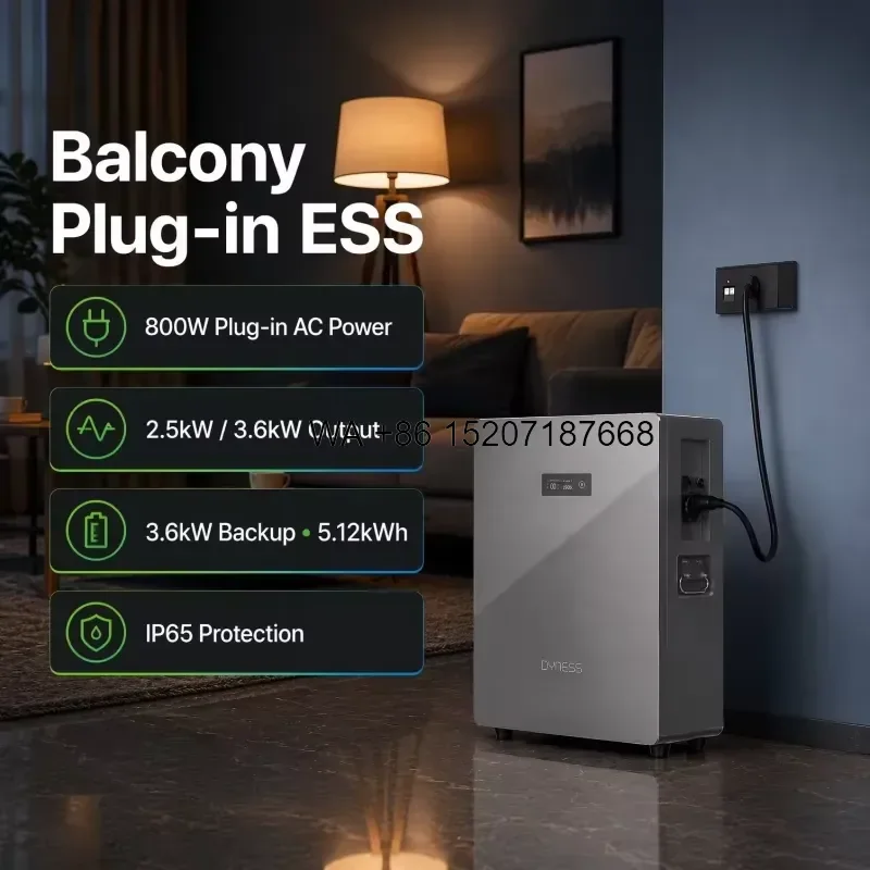 Wmwmnu for Dyness Aquavolt 5.12kWh Apartment Energy Storage Battery 2.5kW AC Input Plug and Play AI Balcony ESS