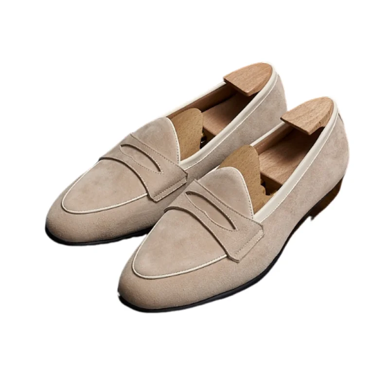 

Genuine Leather High Street Elegant Beautiful Simple and Comfortable All-Matching Men’s Loafers with Durable Stitching AG1009
