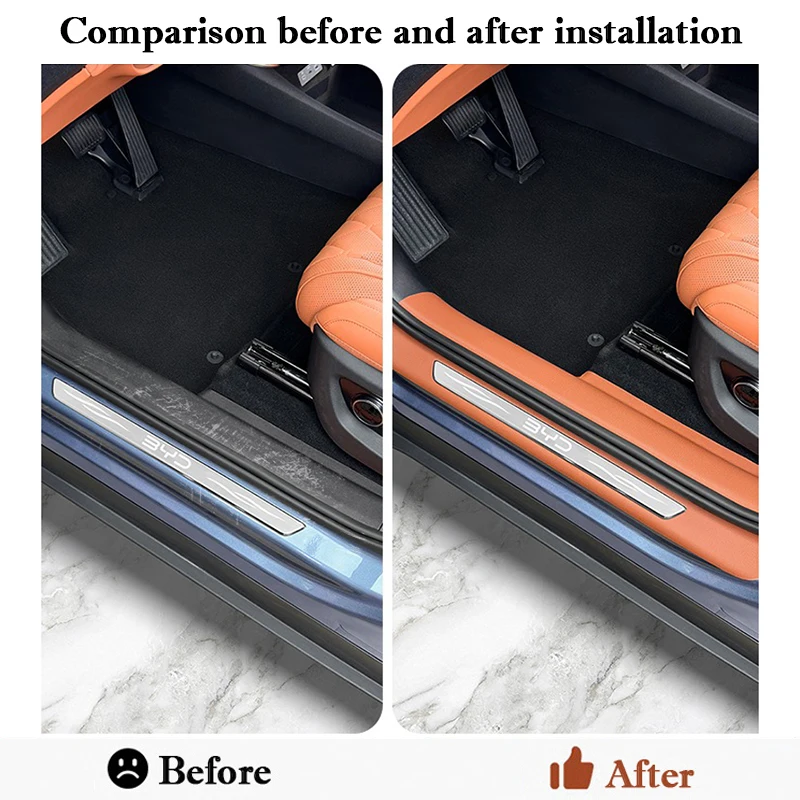 For BYD Sea Lion 07 EV 2024 2025 Car Threshold Cover Protection Strip Anti-scratch Waterproof Door Decor Strip Sticker Film