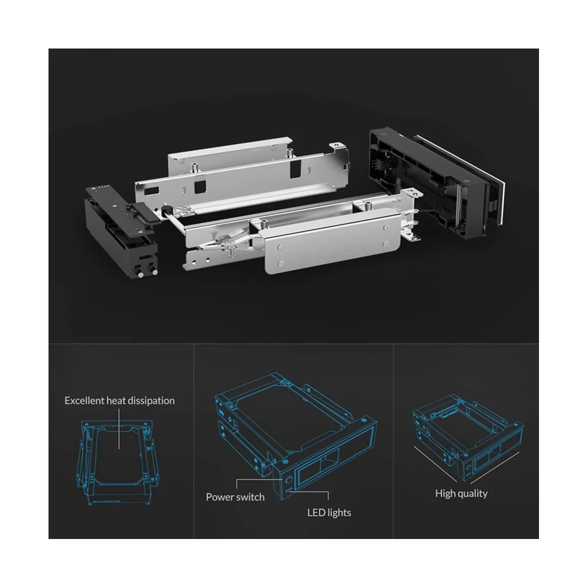 1106SS 3.5Inch Trayless Hot Swap Mobile Rack CD-ROM SSD Adapter