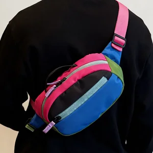 Dopamine Man Chest Bag Oxford Shoulder Messenger Bag New Fashion Chest Pack Multi-function Unisex Hip hop Waist Bag Phone pocket
