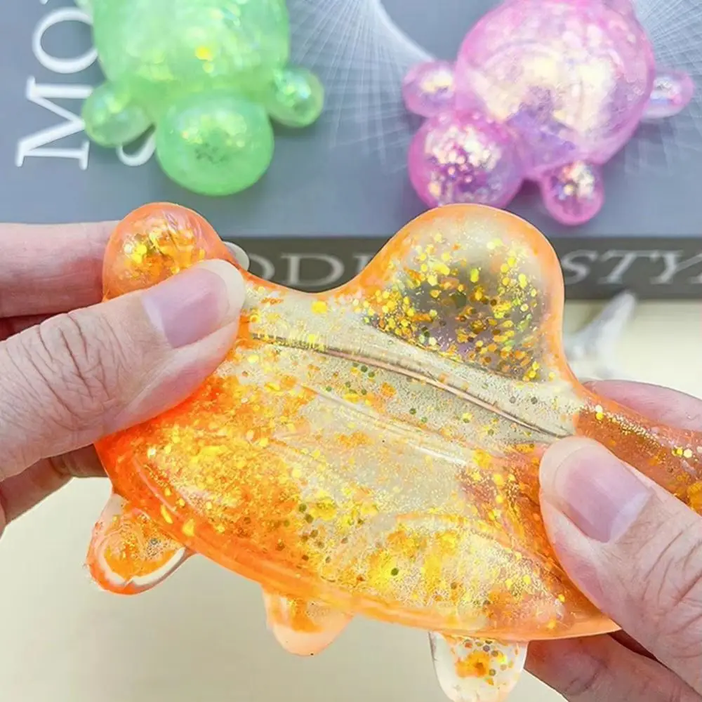 Boys Girls Glitter Squishy Turtle Colorful Cute Animal Turtle Squeeze Cartoon Pinch Sensory Fidget Ball Adults