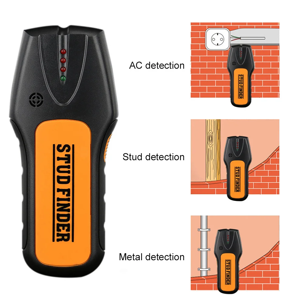 Multifunction Wall Detector Scanner Large Area Sensor For Metal Nonmetal AC Wire Finding With LCD Display And Beep