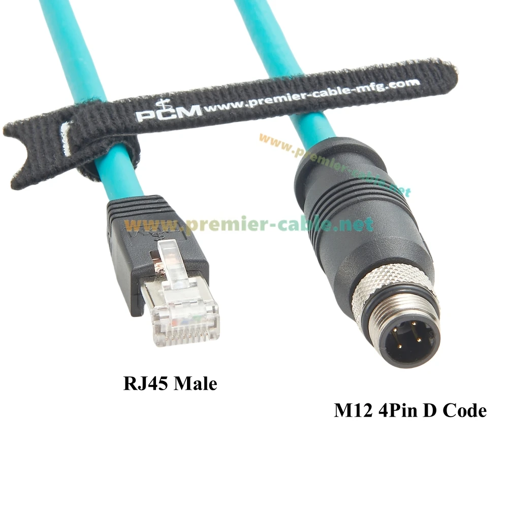 Profinet M12 4Pin D Code Male to RJ45 Cat6A Ethernet Cable IP67 High Flex Shield GigE Vision For Cognex Keyence Balser