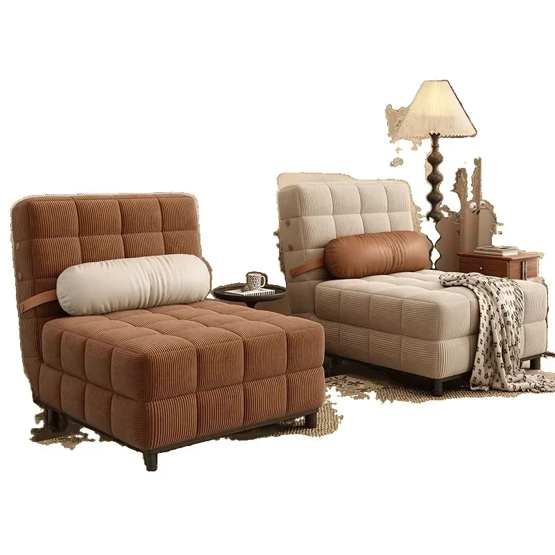 New sofa bed dual-purpose reclining and sitting small apartment cream retro nap rental house