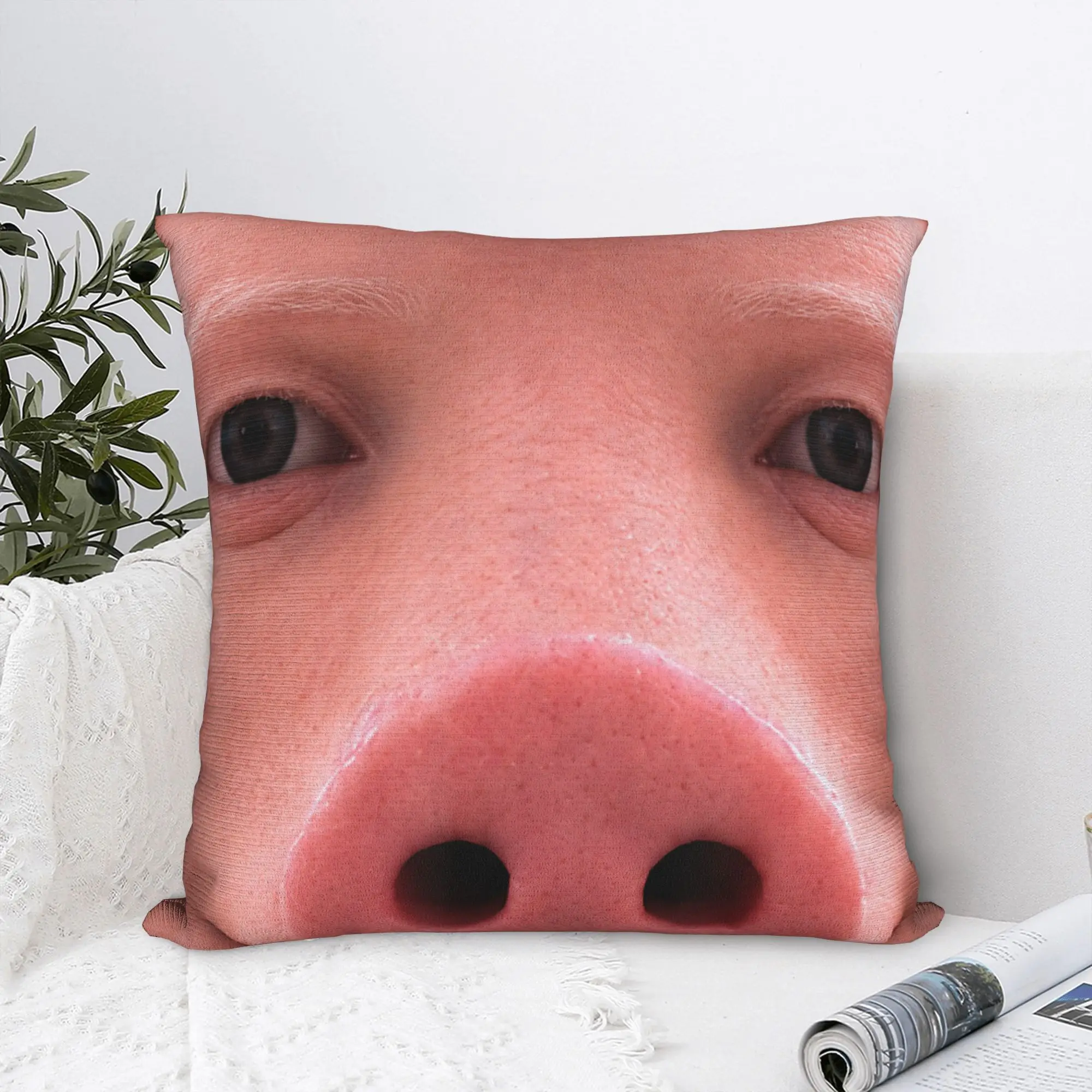 Pillow Cover John Pork Face Artistic Low Key Meme  Funny Pillow Case For Sofa Bedroom Home Decor Pillowcases