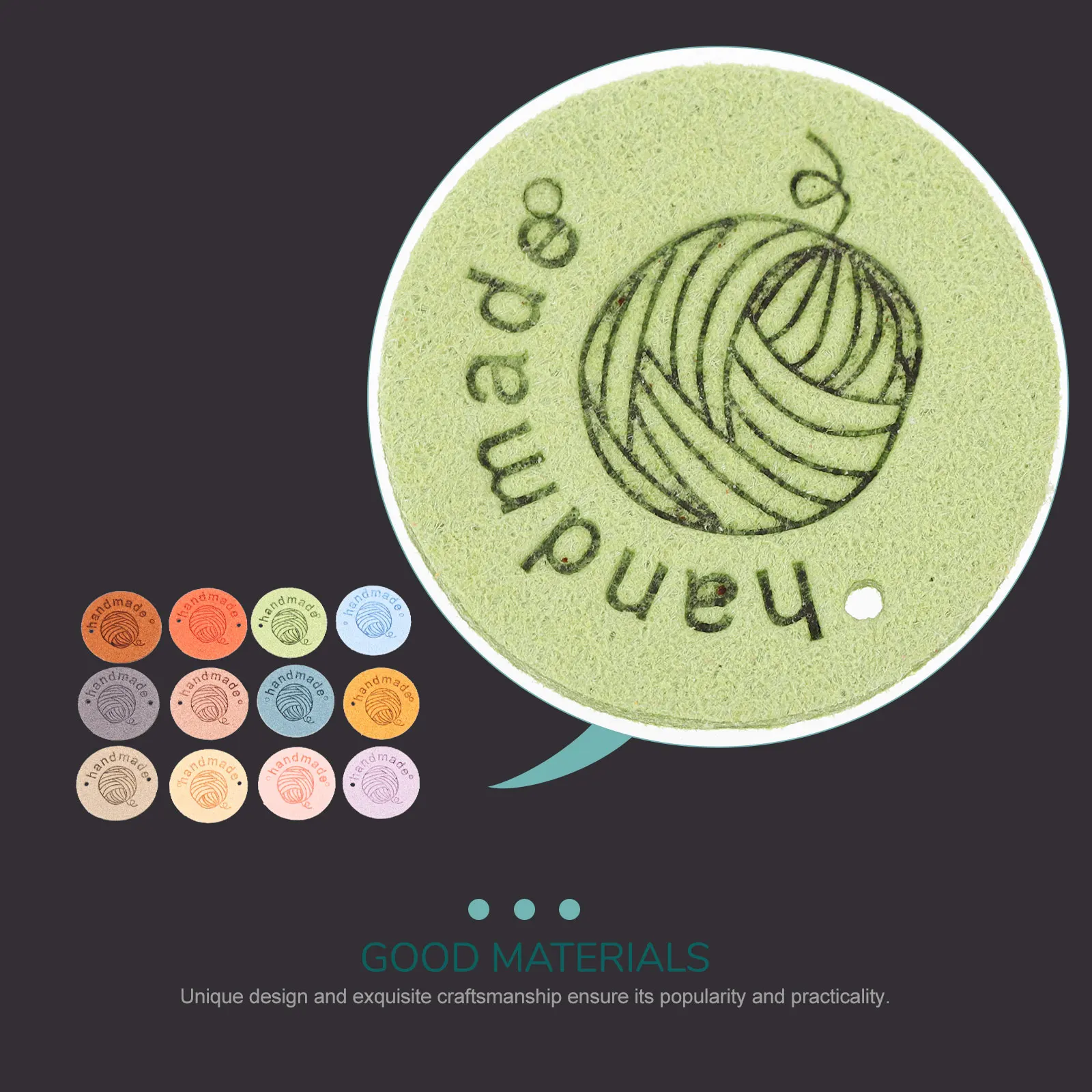 

45Pcs Round Embossed Tags DIY Clothing Labels for Jeans Shirts Coats Sweaters Hats Bags Apparel Accessories