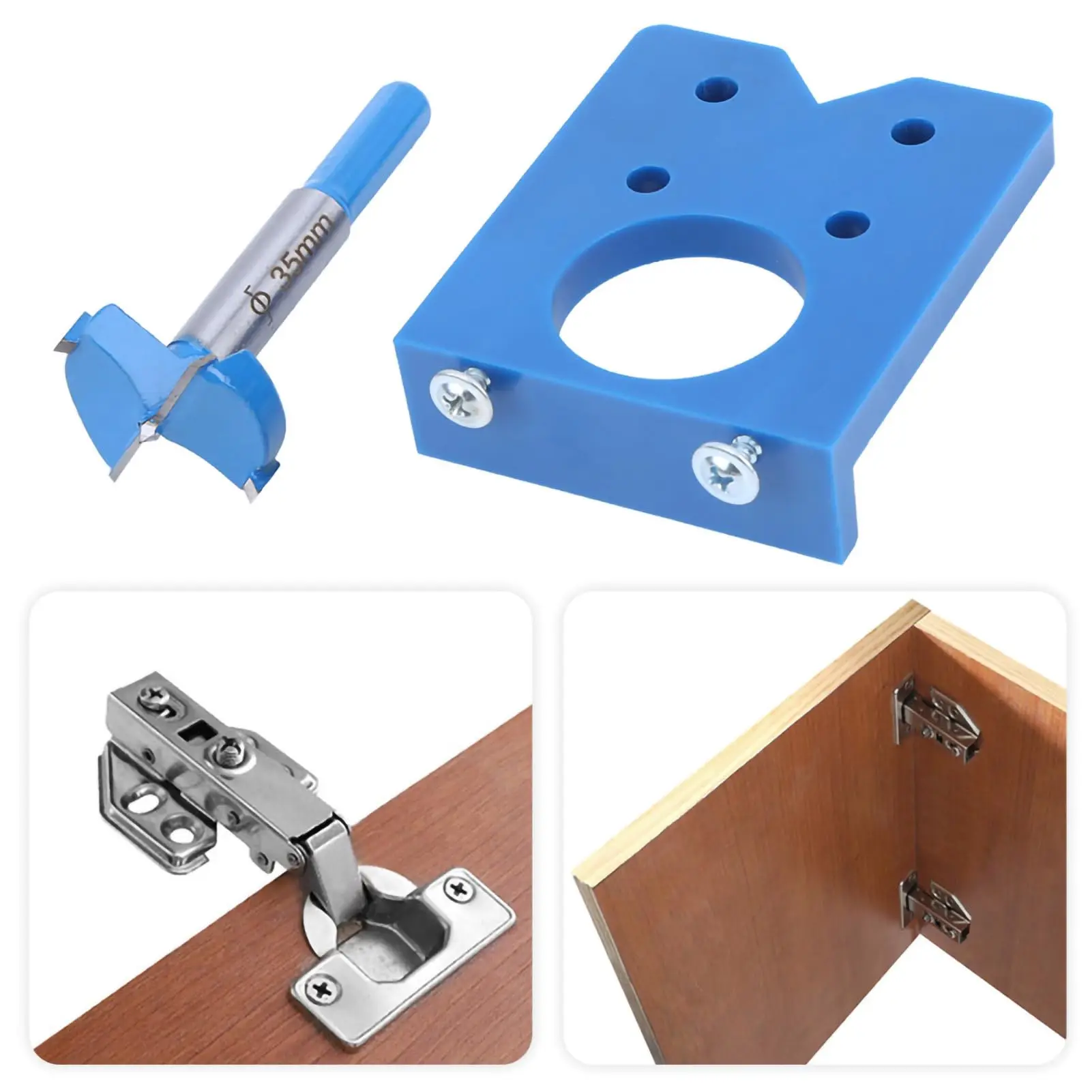 Woodworking Hinge Locator Tool Hole Opener for Accurate Door Hinge Installation Durable Material for Concealed Hinges and Guides