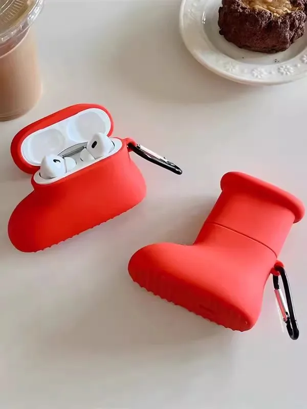 Etui silikonowe na słuchawki Airpods 1 2 3 4 Pro Pro 2 Pro 3, czerwone, akcesoria, pokrowiec