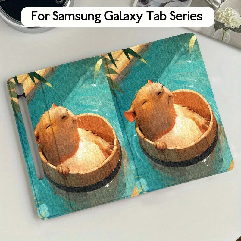 

Capybara Cartoon For Samsung Galaxy Tab S9 S10 S6 S7 S8 FE Plus Lite Inch Foldable Cover Tablet Case