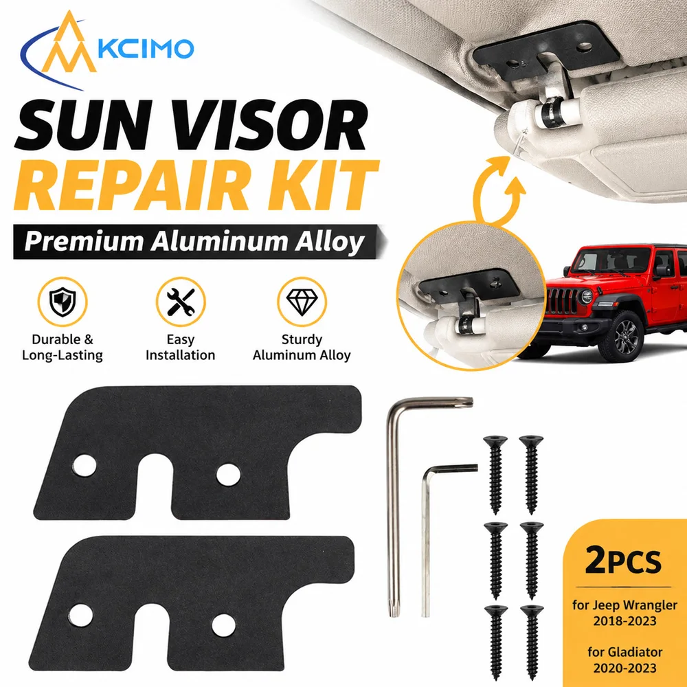 Metal Sun Visor Mount Repair Kit For Jeep Wrangler JK 2018, JL 2018-2023, Gladiator JT 2020-2023 Fix Broken Sun Visor Base