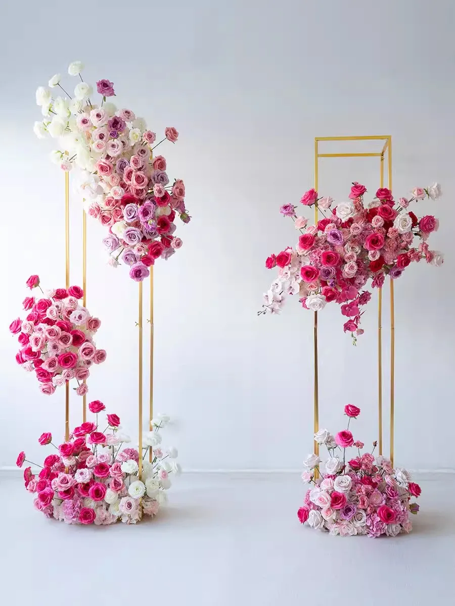 

Hot Pink Ivory Wedding Backdrop Arch Flower Decoration Floral Arrangement Party Event Photography Props