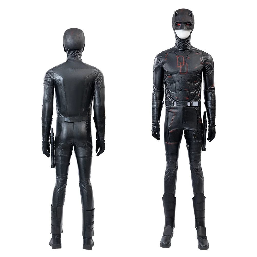 

2025 Red Black Devil Horns Bodysuit Cosplay Costume Full Set Custom Size XS-XXXL Halloween Christmas Comic Con